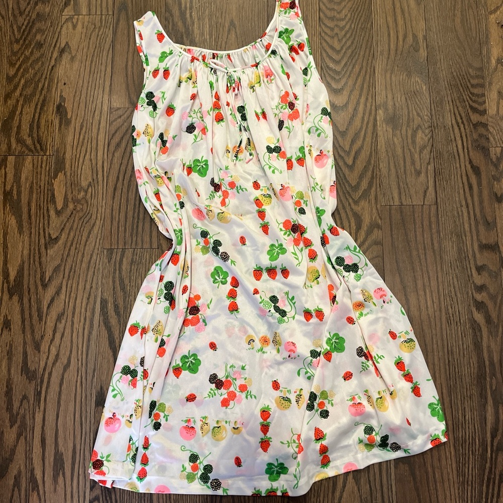 Vintage fruit/mushroom print nightgown dress